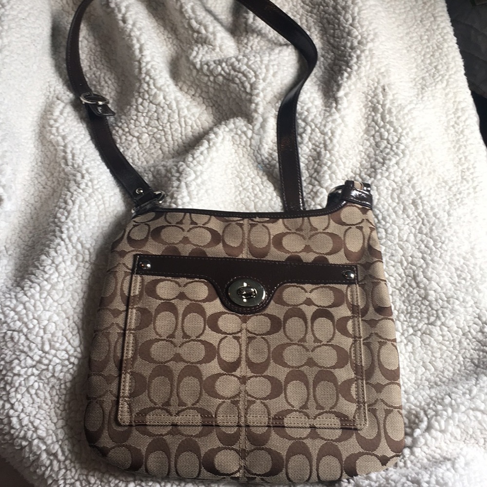 Brown Coach crossbody bag
